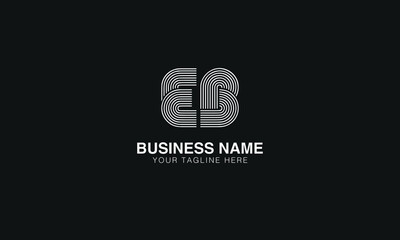 EB E B initial based modern minimal creative logo vector template image. line art fingerprint  logo
