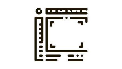 Poster - picture size frame Icon Animation. black picture size frame animated icon on white background