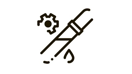 Poster - pipette painting Icon Animation. black pipette painting animated icon on white background