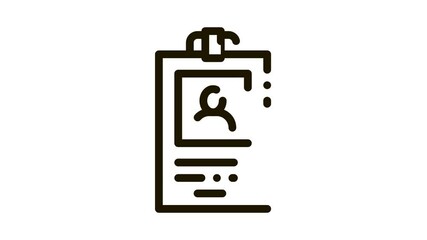 Poster - office employee badge Icon Animation. black office employee badge animated icon on white background