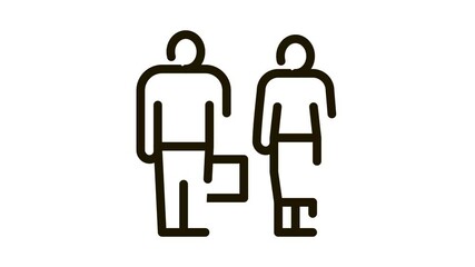 Poster - office employee Icon Animation. black office employee animated icon on white background