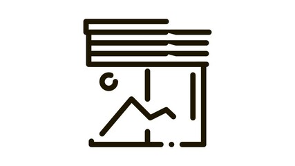 Poster - office window Icon Animation. black office window animated icon on white background