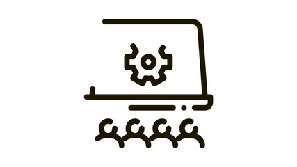 Poster - office working meeting Icon Animation. black office working meeting animated icon on white background