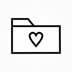 Poster - heart and folder sign icon