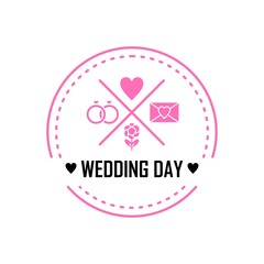 Poster - Wedding day simple vintage logo design. Easy to edit  with vector file. Can use for your stamp and logo design. Especially about wedding day.