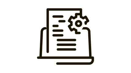 Poster - front end technical tasks Icon Animation. black front end technical tasks animated icon on white background