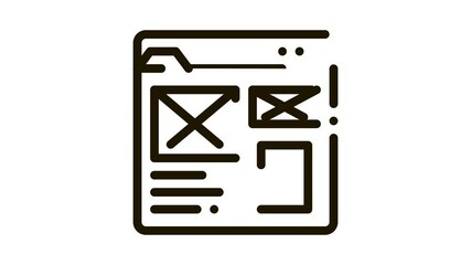 Poster - front end web site style Icon Animation. black front end web site style animated icon on white background