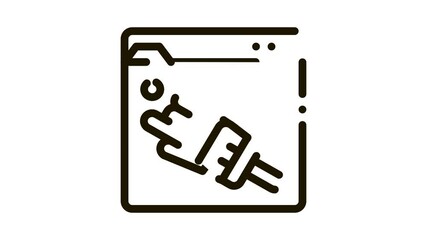Poster - web site painting Icon Animation. black web site painting animated icon on white background