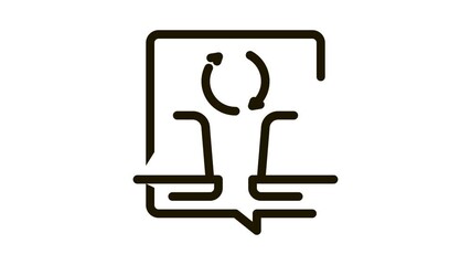 Poster - computers connection Icon Animation. black computers connection animated icon on white background