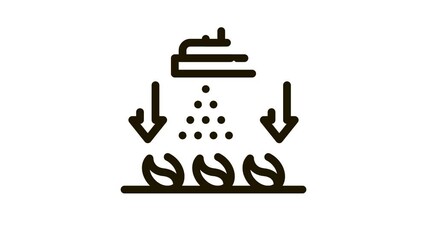 Sticker - coffee beans washing Icon Animation. black coffee beans washing animated icon on white background