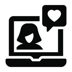 Poster - 
An online chat review, glyph icon in editable design
