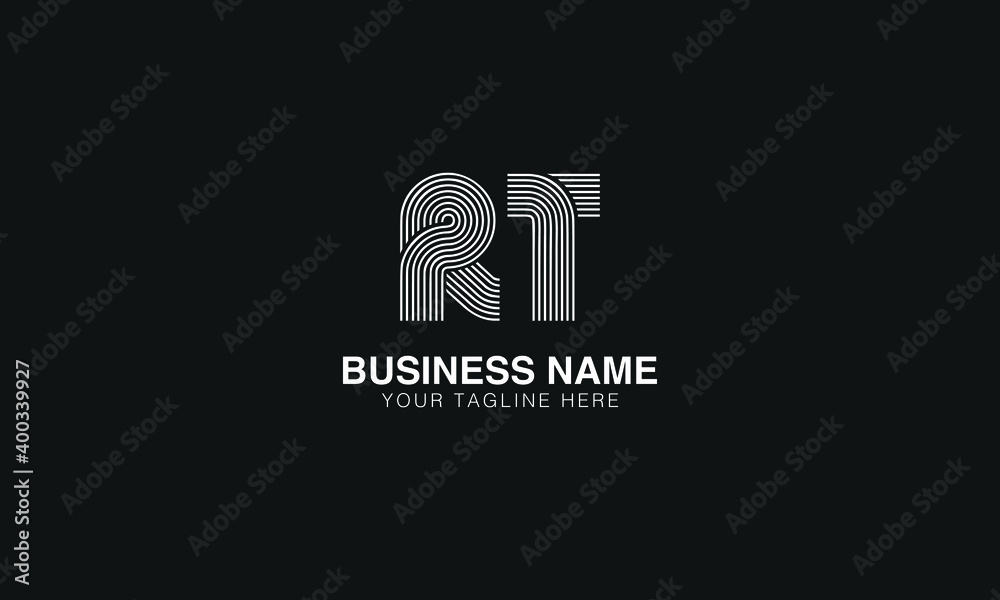 RT R T initial based abstract modern minimal creative logo vector ...
