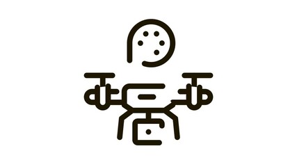 Poster - drone record movie Icon Animation. black drone record movie animated icon on white background