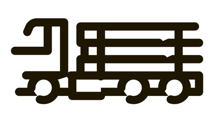 Poster - logging delivery truck Icon Animation. black logging delivery truck animated icon on white background