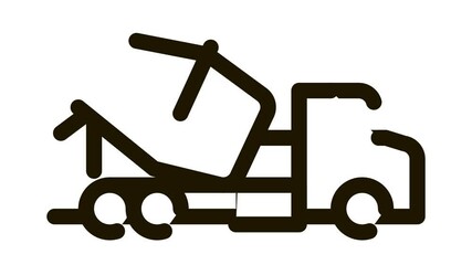 Wall Mural - concrete mixer truck Icon Animation. black concrete mixer truck animated icon on white background