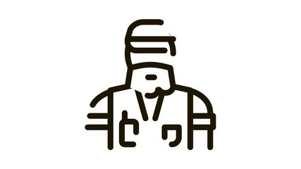 Poster - forester man Icon Animation. black forester man animated icon on white background