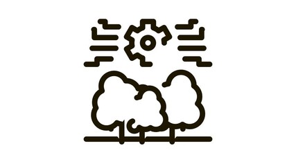 Wall Mural - forestry mechanical gear Icon Animation. black forestry mechanical gear animated icon on white background