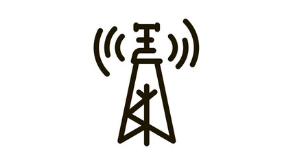 Poster - air navigation animated icon on white background