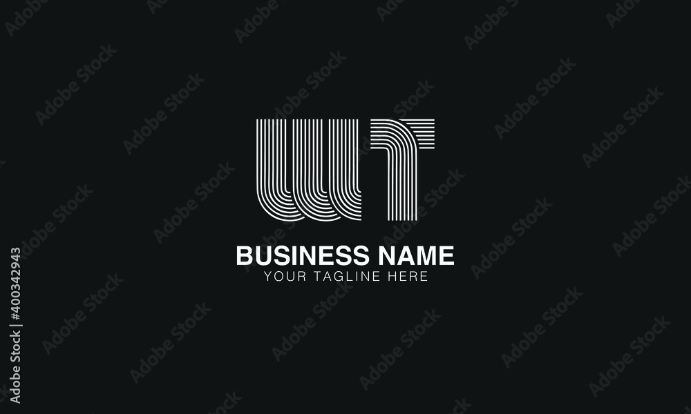 WT W T initial based abstract modern minimal creative logo vector ...