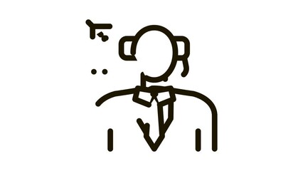 Poster - air dispatcher Icon Animation. black air dispatcher animated icon on white background