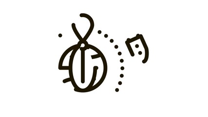 Poster - rocket fly around world Icon Animation. black rocket fly around world animated icon on white background
