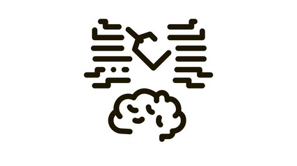 Poster - neuromarketing label and brain Icon Animation. black neuromarketing label and brain animated icon on white background