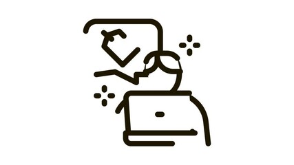 Poster - human internet buy product label Icon Animation. black human internet buy product label animated icon on white background