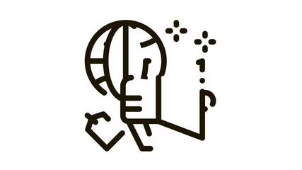 Poster - worldwide price loudspeaker Icon Animation. black worldwide price loudspeaker animated icon on white background