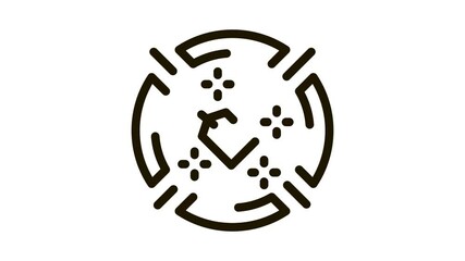 Poster - label target aim Icon Animation. black label target aim animated icon on white background