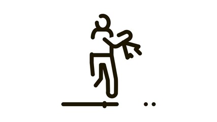 Fototapete - work with movement of man Icon Animation. black work with movement of man animated icon on white background