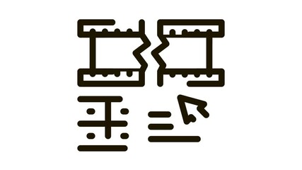 Fototapete - cutting film tape Icon Animation. black cutting film tape animated icon on white background