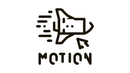Fototapete - work with rocket objects in action Icon Animation. black work with rocket objects in action animated icon on white background