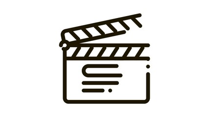 Fototapete - clapper board numbering Icon Animation. black clapper board numbering animated icon on white background