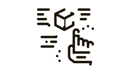 Poster - function parsing Icon Animation. black function parsing animated icon on white background