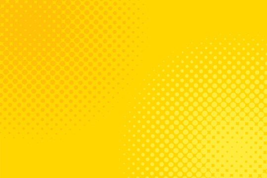 Wall Mural - Gradient halftone dots background. Pop art template, texture. Yellow and orange. Vector illustration
