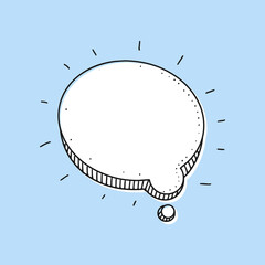 Poster - Speech Bubble in Sketch hand drawn style. Space for quote and text. Vector illustration