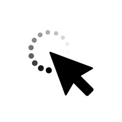 Poster - Computer mouse click cursor black arrow icon. Vector illustration