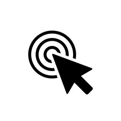 Poster - Computer mouse click cursor black arrow icon. Vector illustration