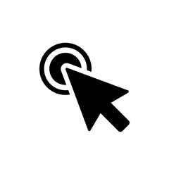 Poster - Computer mouse click cursor black arrow icon. Vector illustration