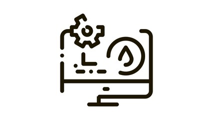 Poster - gas consumption settings via computer Icon Animation. black gas consumption settings via computer animated icon on white background