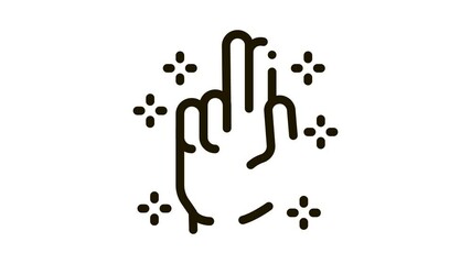 Poster - baptizes and sanctifies hand Icon Animation. black baptizes and sanctifies hand animated icon on white background