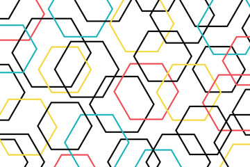 Wall Mural - abstract background pattern made with colorful hexagon shapes. modern, playful, fun vector art in re
