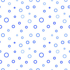 Poster - Vector seamless template with blue dots and circles. Abstract illustration for business card design.