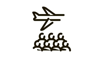 Wall Mural - aircraft passengers Icon Animation. black aircraft passengers animated icon on white background