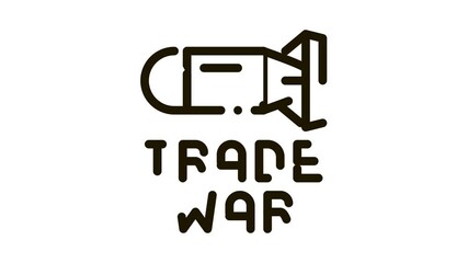 Poster - trade war Icon Animation. black trade war animated icon on white background