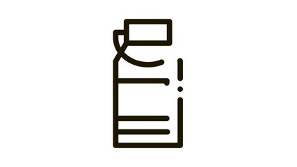 Sticker - milk can Icon Animation. black milk can animated icon on white background