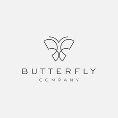 Wall Mural - minimalist modern feminine luxury line art butterfly company logo design vector template idea for cosmetic jewelry spa boutique  business 