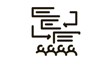 Aufkleber - replacement components of algorithm icon animation. black replacement components of algorithm animat