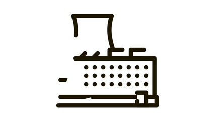 Poster - single tower nuclear power plant Icon Animation. black single tower nuclear power plant animated icon on white background