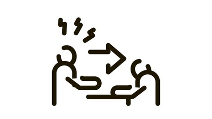 Poster - reprimand man Icon Animation. black reprimand man animated icon on white background